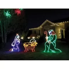 LED 51" x 34" Powder Coated Frame Multi-Colored Nativity Joseph | HBLLEDJOSEPH208