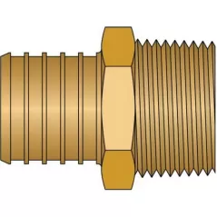 1-1/4" x 1" PEX x MNPT Lead-Free Brass Adapter | HLN27538NL