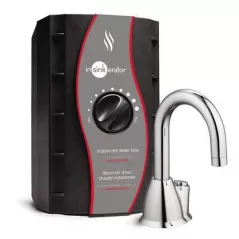 1-1/4 to 1-1/2" 6-1/4" Chrome Stainless Steel Instant Hot Water Dispenser System Faucet | ISEHHOT100CSS