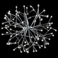 20" Warm White 5 mm LED 10' Transparent LED 3D Shimmering Sphere | HBLLED20SHSSWWTW