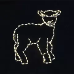 LED 32" x 29" Powder Coated Frame Nativity Standing Lamb | HBLLEDLAMB1116