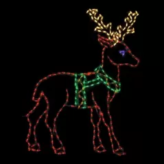 LED 40" x 56" Powder Coated Frame Standing Reindeer | HBLLEDSDR267