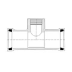 PVC Service Tee 2-1/2 in. x 2-1/2 in. x 1-1/4 in. Gasketed x Gasketed x Acme 1-Piece | 153255