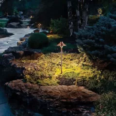 6 W 2700K Integrated LED Copper Landscape Series Stepped Dome Path Light | KIC15820CO27