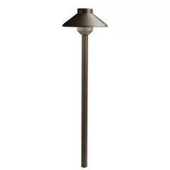 6 W 3000K Integrated LED Textured Architectural Bronze Aluminum Landscape Series Short Stepped Dome Path Light | KIC15821AZT30
