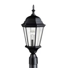 150 W E26 Medium Incandescent Black Aluminum Outdoor Post Light | KIC9956BK