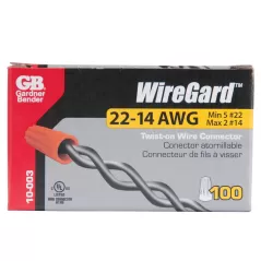 600 V 22-14 AWG Copper/Copper Orange 100/Box High Performance Wire Nut Connector | KNG10003
