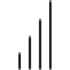 3/4" x 18" Textured Black Aluminum For In-Ground Support Stakes and Surface Mounting Flanges Mounting Stem