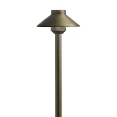 12 W 2700K Integrated LED Centennial Brass Stepped Dome Path Light | KIC15820CBR27