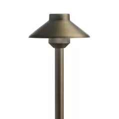12 W 2700K Integrated LED Centennial Brass Short Stepped Dome Path Light | KIC15821CBR27