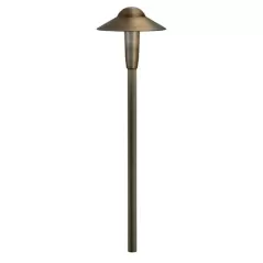 9 W 2700K Integrated LED Centennial Brass Aluminum Dome Path Light | KIC15870CBR27