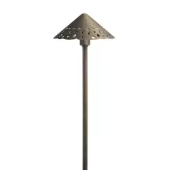 12 W 2700K Integrated LED Centennial Brass Cast Hammered Roof Path Light | KIC15871CBR27