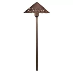 Kichler Path Light, 6 W 2700K Integrated LED Textured Tannery Bronze Aluminum Landscape Series Cast Hammered Roof | 15871TZT27