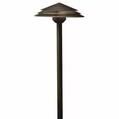 3.8 W 2700K Integrated LED Textured Black Aluminum Round Tiered Path Light | KIC16124BKT27