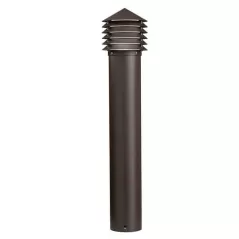 3.57 W 2800K LED Textured Black Aluminum Louvered LED Bollard Light | KIC16130BKT28