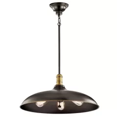 E26 Medium A19 Incandescent Olde Bronze Steel Pendant Light | KIC42649OZ
