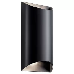 40 W 3000K Integrated LED Black Aluminum Wall Light | KIC49279BKLED
