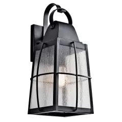 150 W E26 Medium A21 Incandescent Textured Black Aluminum Wall Light | KIC49554BKT