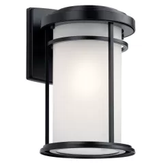 100 W E26 Medium A19 Incandescent Black Aluminum Wall Light | KIC49687BK