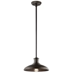 E26 Medium A19 Incandescent Olde Bronze EPDM Convertible Pendant Light | KIC49982OZ