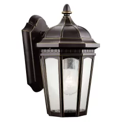 100 W E26 Medium A19 Incandescent Rubbed Bronze Aluminum Wall Light | KIC9032RZ