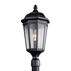 200 W E26 Medium A21 Incandescent Textured Black Aluminum Outdoor Post Light | KIC9532BKT