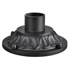 10" x 4.75" Textured Black Cast Aluminum For Outdoor Lights Pedestal Pier Mount