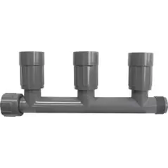 Gray PVC 3 Port Female Valve Manifold | 1201310