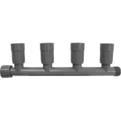 Gray PVC 4 Port Female Valve Manifold | 1201410