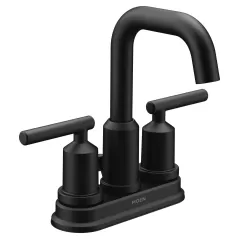 1/2" IPS 6-1/8" x 7-15/16" Metal Matte Black 2-Handle High Arc Bathroom Faucet | MON6150BL