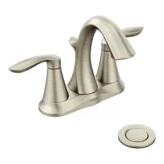 1/2" IPS 6-3/16" Metal Brushed Nickel 2-Handle High Arc Bathroom Faucet | MON6410BN