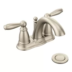 1/2" IPS 10" x 5" Metal Brushed Nickel 2-Handle High Arc Bathroom Faucet | MON6610BN