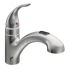 3/8" Compression 10-5/8" Metal Chrome 1-Handle Low Arc Pull-Out Kitchen Faucet | MON67315C