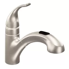 3/8" Compression 10-5/8" Metal Spot Resist Stainless Steel 1-Handle Low Arc Pull-Out Kitchen Faucet | MON67315SRS