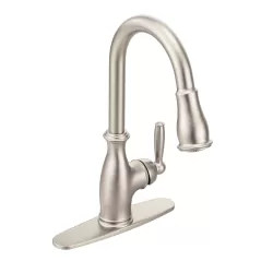3/8" Compression 15-1/2" Metal Spot Resist Stainless Steel 1-Handle High Arc Pulldown Kitchen Faucet | MON7185SRS