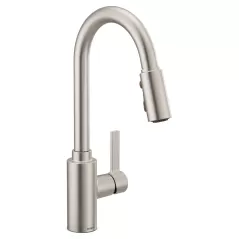 3/8" Compression 16" Metal Spot Resist Stainless Steel 1-Handle High Arc Pulldown Kitchen Faucet | MON7882SRS