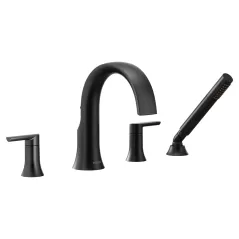 1/2" 10-1/4" Metal Matte Black 2-Handle High Arc Roman Tub Faucet | MONTS984BL