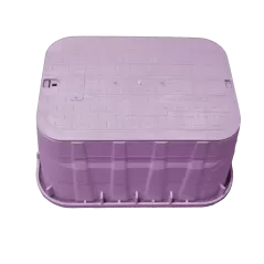 13" x 20" Rectangular Purple Box Reclaimed Water Pro-Spec with Overlapping Purple Cover Jumbo Valve Box | NDB318PBCR