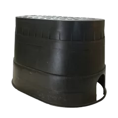 12" Oval Black Box Control Valve with Drop-In Green Cover Valve Box | NDBM2SG