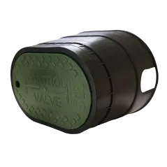 12" Oval Black Box Control Valve with Drop-In Green Cover Valve Box | NDBM2SG