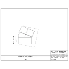 3" Hub White PVC 22-1/2 deg 1/16 Bend Solvent Weld Street Elbow