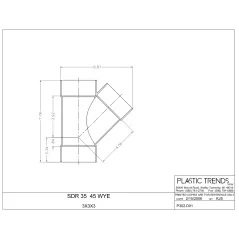 Plastic Trends Wye, Hub PVC P Series Sdr-35 45° | 3P08