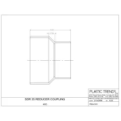 3" x 4" Hub Red PVC Solvent Weld Reducing Coupling | NDP4P07