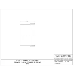 Adapter, 6" Hub x FIPT PVC P Series SDR-35 Solvent Weld