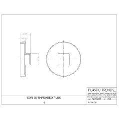 Sewer Plug, 6" MPT PVC P Series SDR-35 Solvent Weld