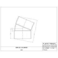 6" Hub White PVC 22-1/2 deg 1/16 Bend Solvent Weld Elbow