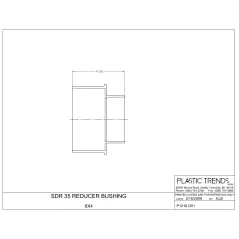 6" x 4" SPT x Hub White PVC Solvent Weld Reducing Bushing | NDP6P07S