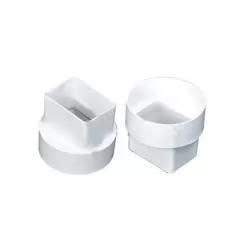 2" x 3" x 4" Hub White PVC Solvent Weld Downspout Adapter | NDP9P08