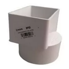 Adapter, 4" x 6" x 6"Flushmount Downspout x Solvent Sewer Hub PVC P Series SDR-35 Solvent Weld