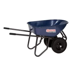 Blue 6 cu-ft Steel Extra Heavy-Duty 36" x 34" x 14" Tray 15" Steel Handle Wheelbarrow | MWR85733